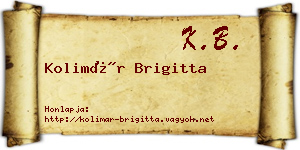 Kolimár Brigitta névjegykártya